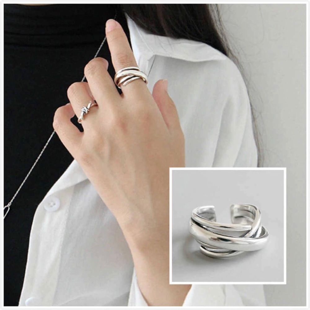 Stamped 925 Sterling Silver Ring Adjustable